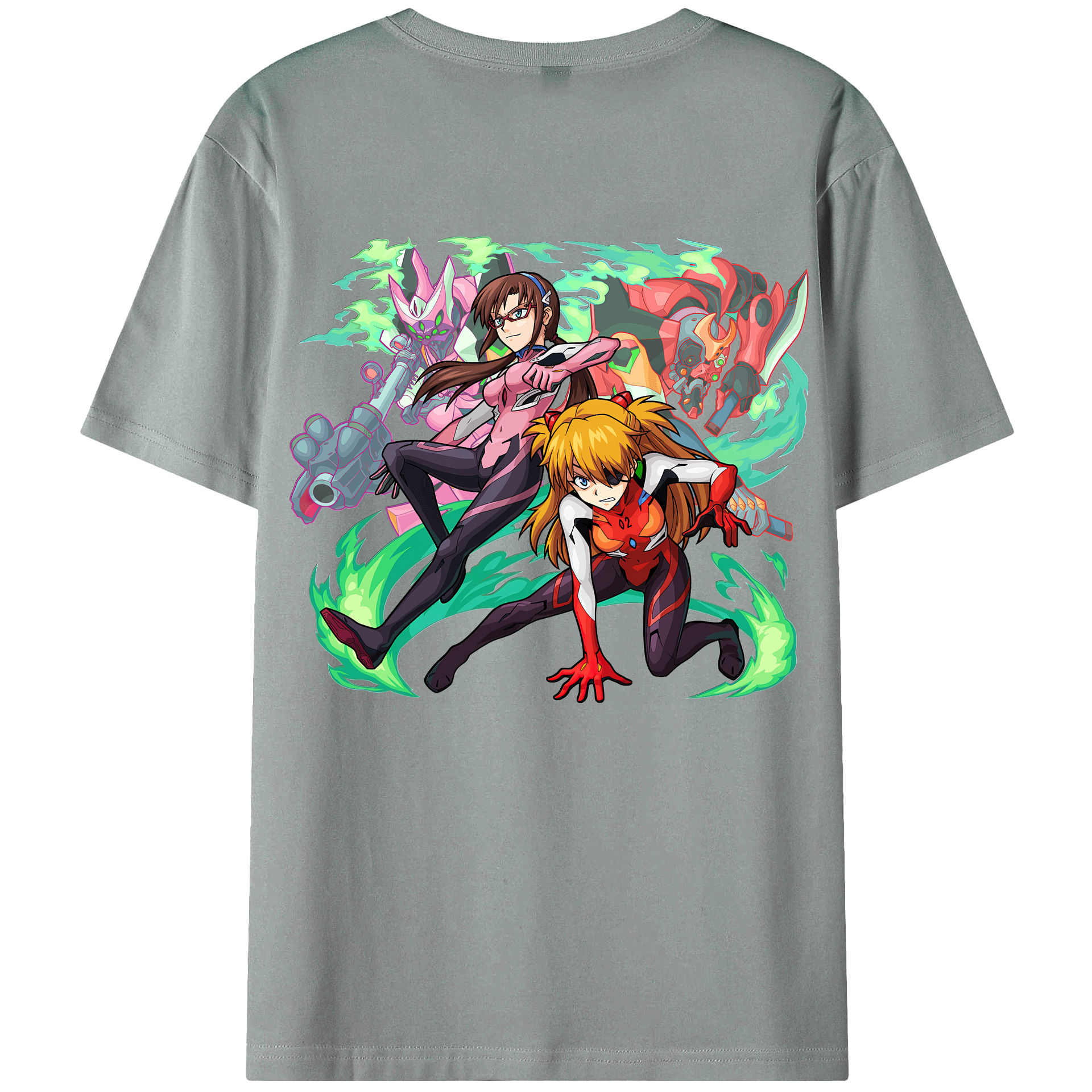 （画像用） EVA 新世紀エヴァンゲリオン 綿100％ メンズ半袖Tシャツ（バックプリント） 通気性